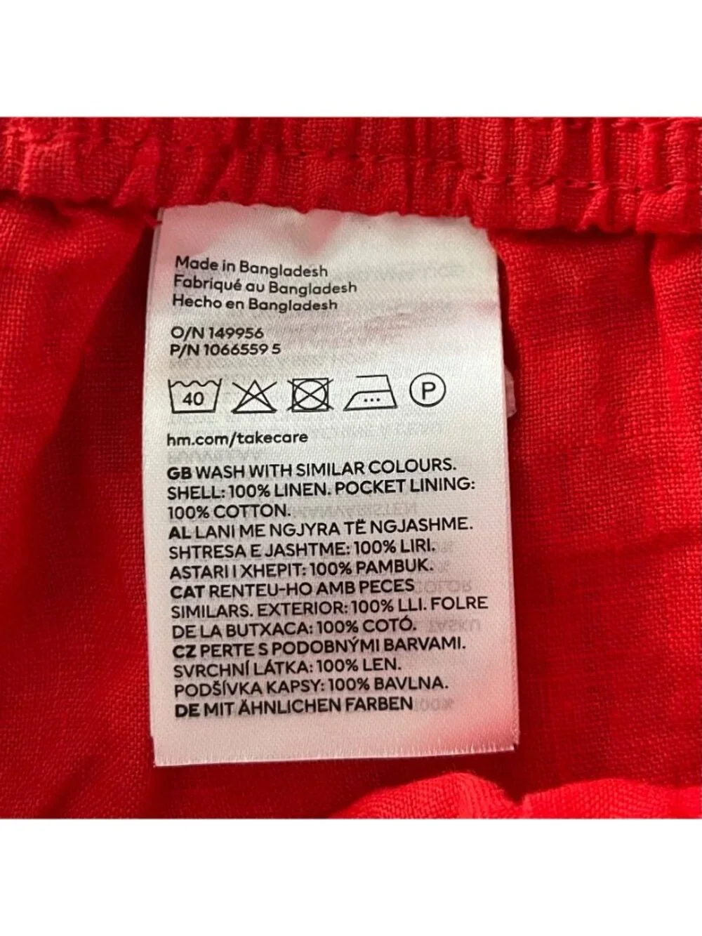 H&M bright red